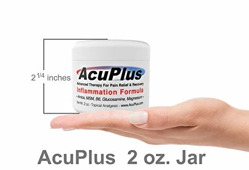 AcuPlus Pain Relief Cream - Advanced Fast Acting, Long Lasting & Powerful Topical Pain Relief from Bursitis, Arthritis, Tendonitis, Joint Pain, Knee Pain, Back Pain and Muscle Ache (2 Ounces)