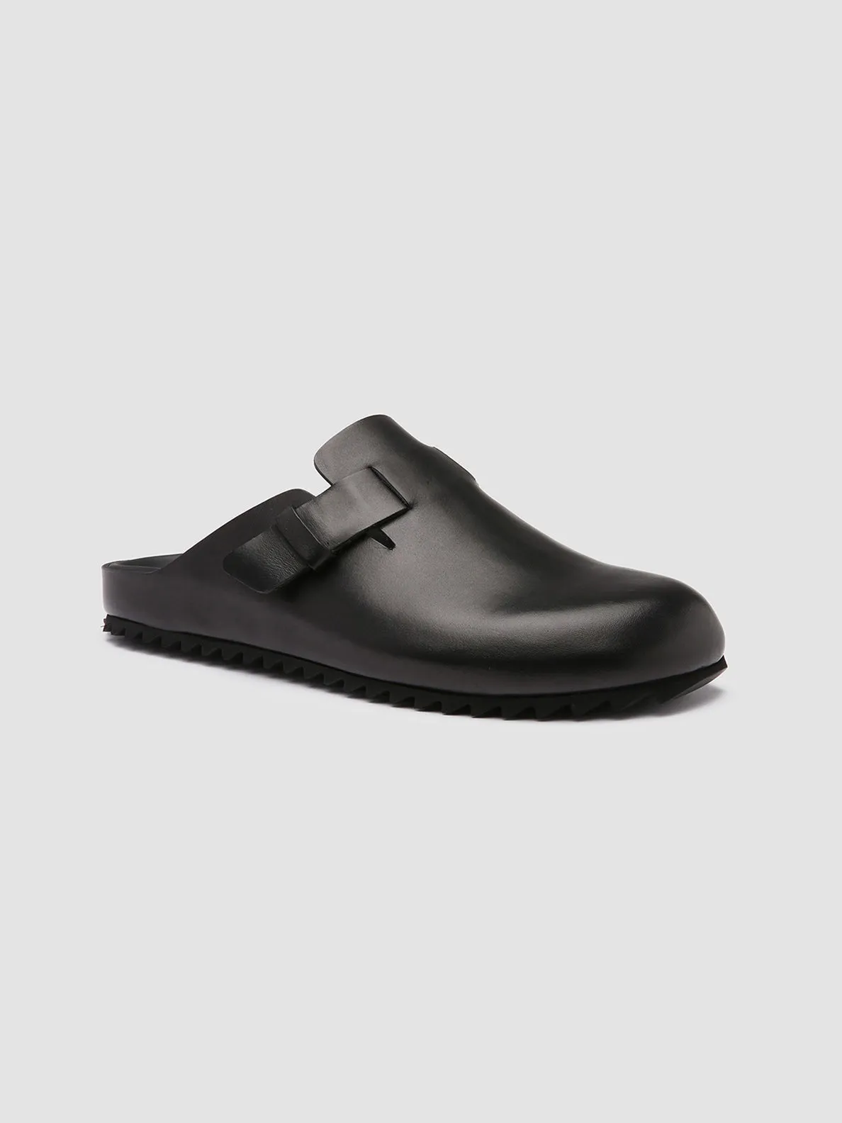 AGORÀ 004 - Black Leather slippers