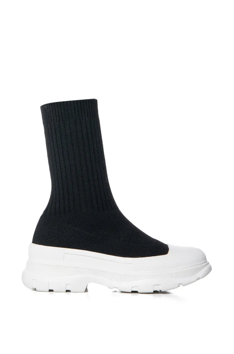 AZALEA WANG MONEY MOVES KNIT HIGH TOP SNEAKER IN BLACK