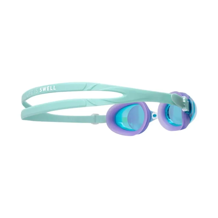 Barrel Training Mirror Swim Goggles-AQUA/MINT