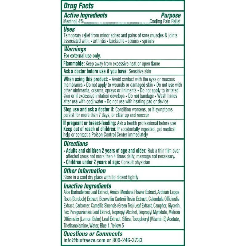 Biofreeze Pain Relieving Gel, Green, 8 oz Pump