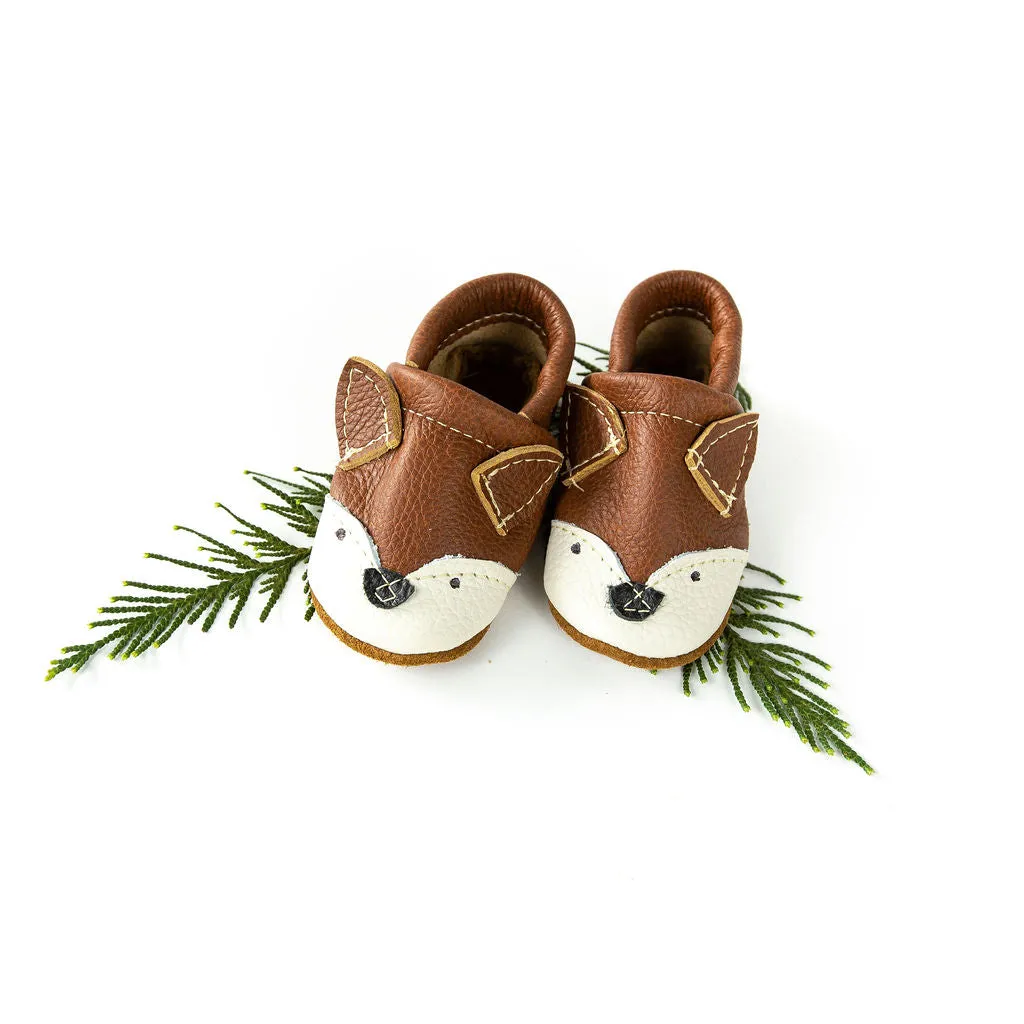 Chestnut Fox// Cute Critters Leather Shoes Baby and Toddler