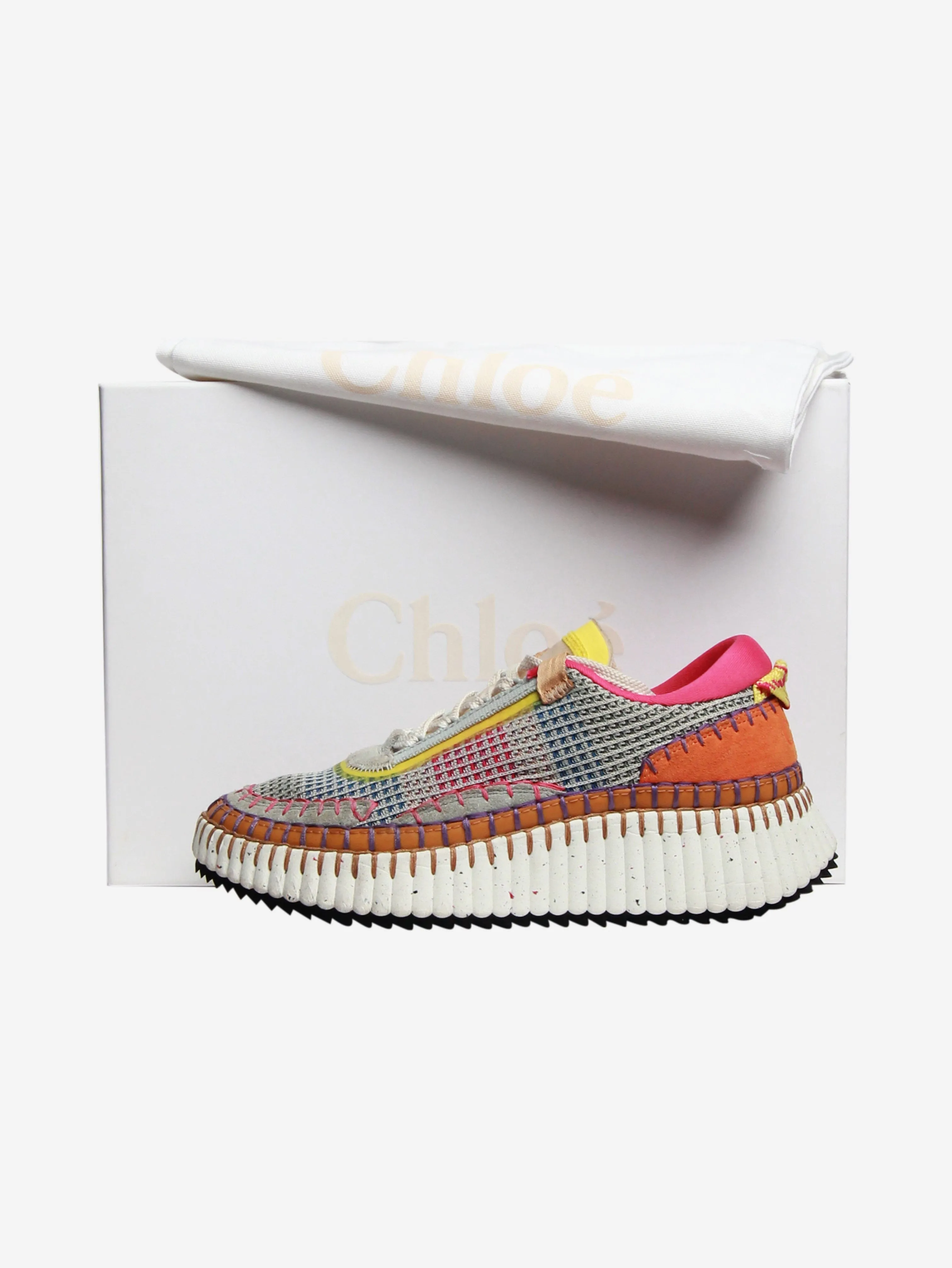 Chloe Multi Nama fabric sneakers - size EU 39 (UK 6)