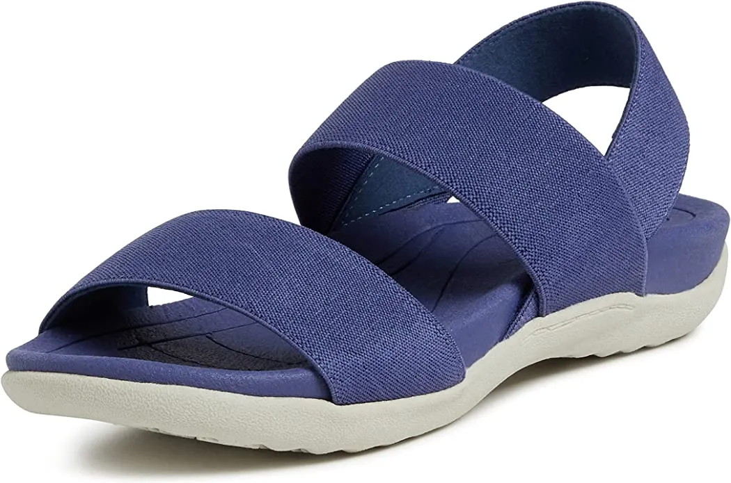 Comfy Navy Blue Sling Back Rubber Strappy Sandals