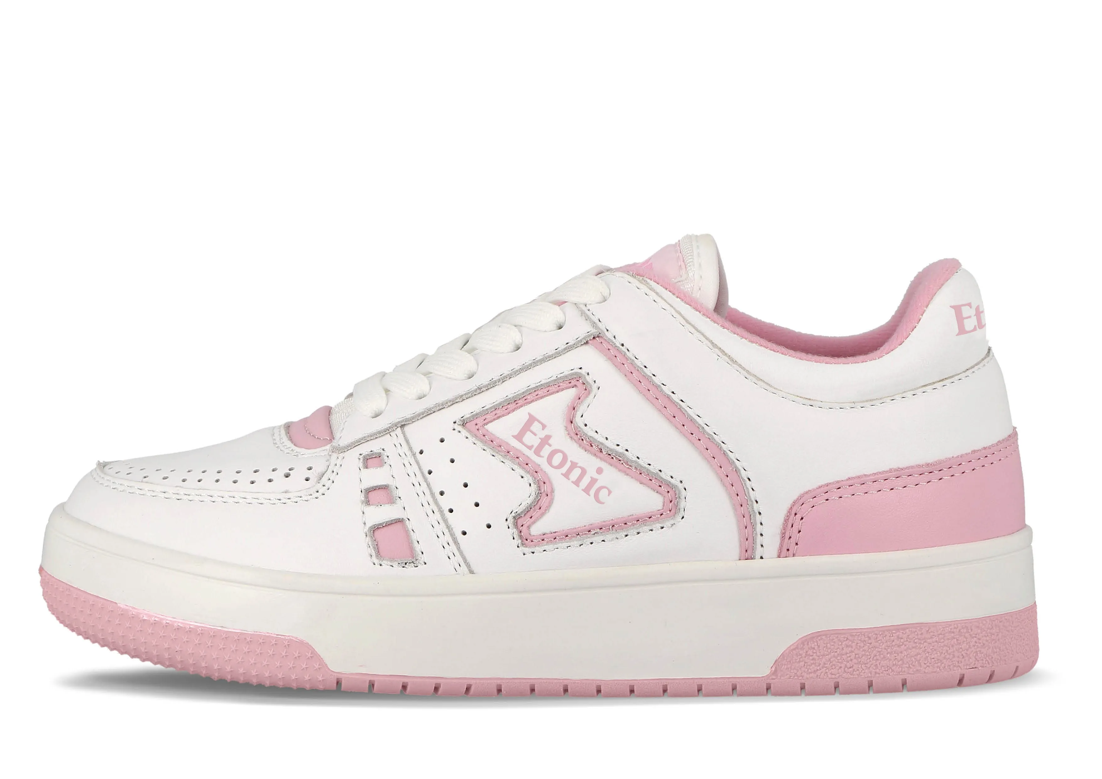 Etonic B509 sneakers in white leather with baby pink inserts and details