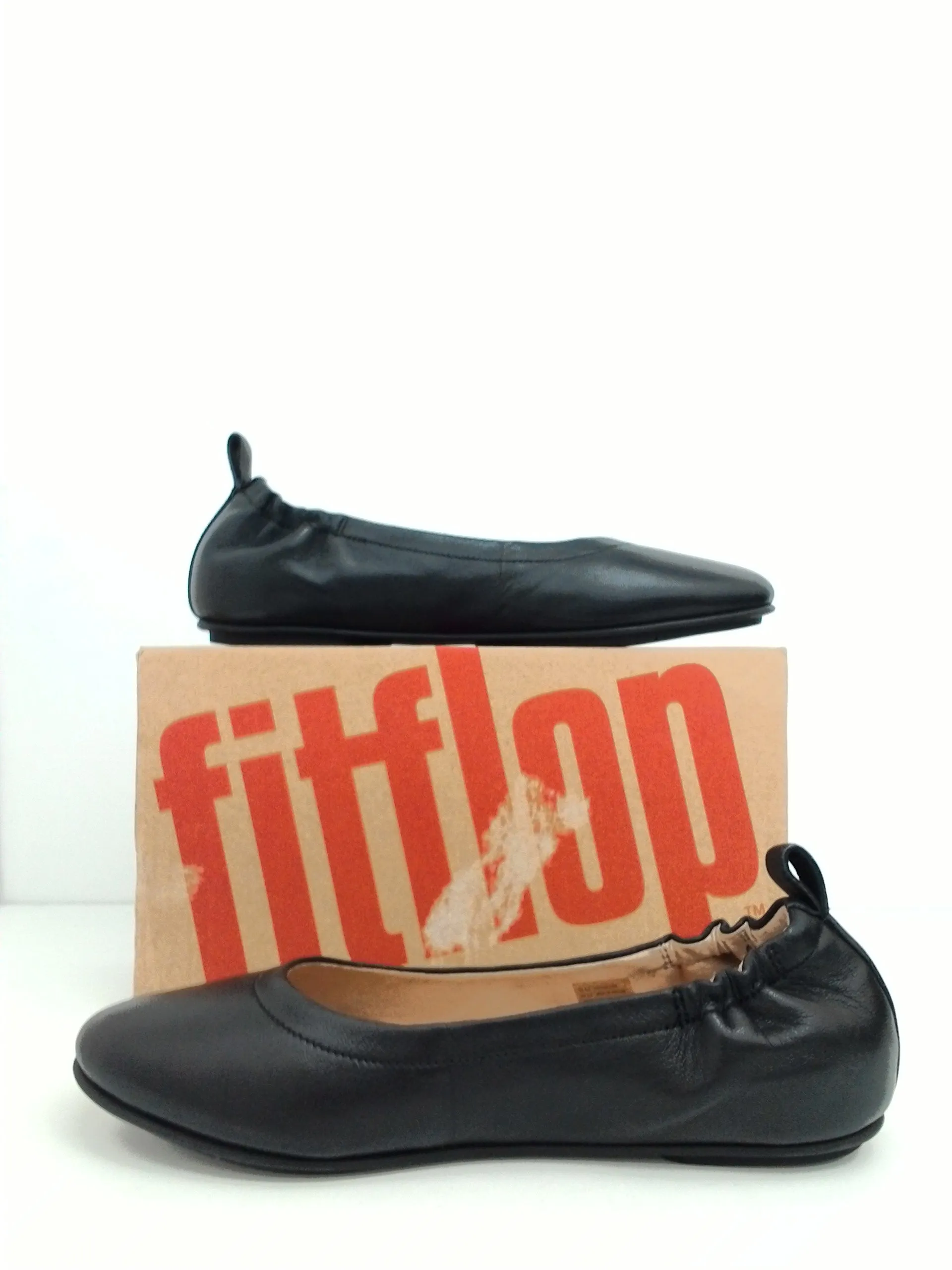 Fitflop Women's Allegro Black Leather Ballerina/Mary Jane size 8.5