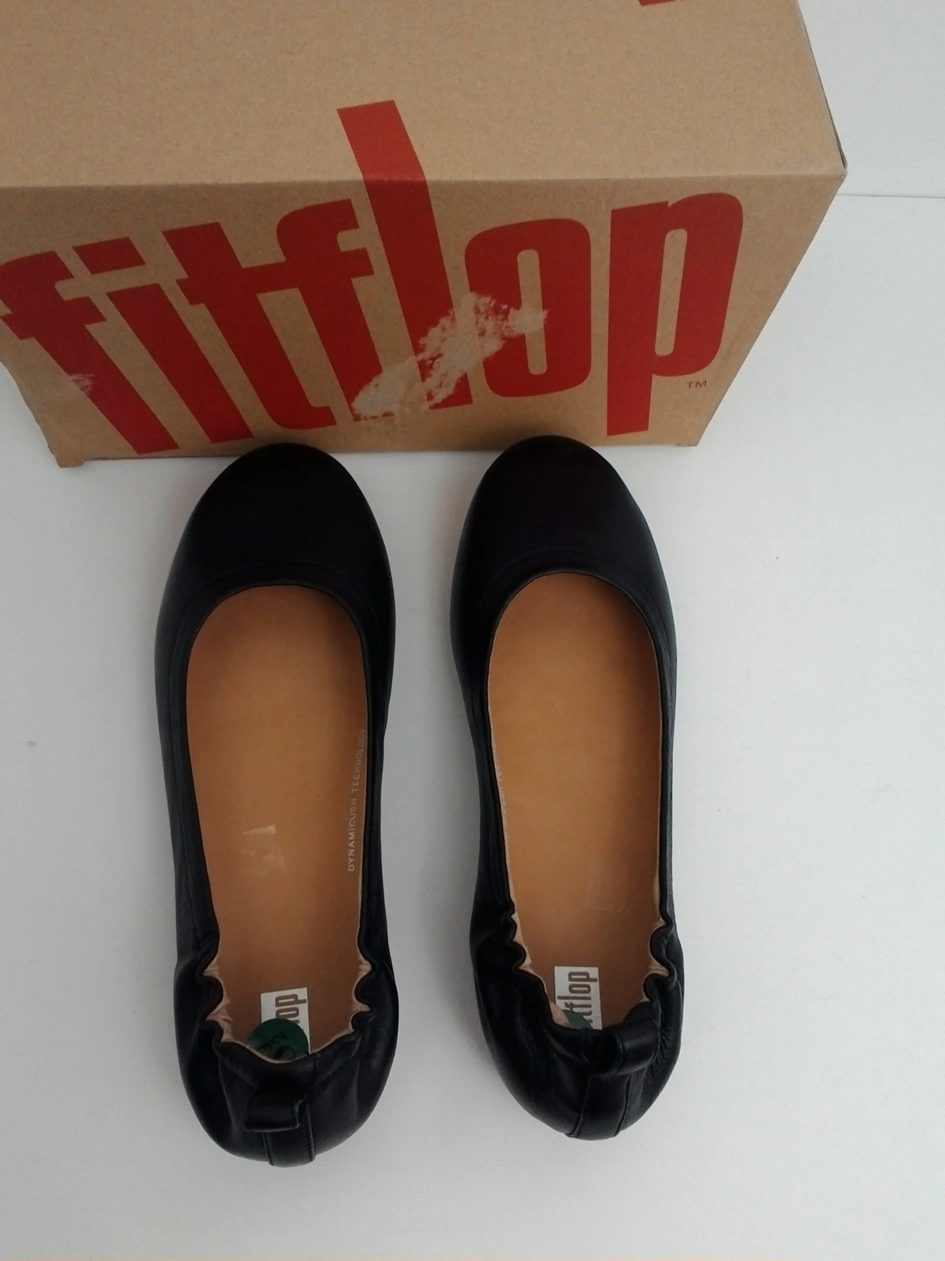 Fitflop Women's Allegro Black Leather Ballerina/Mary Jane size 8.5