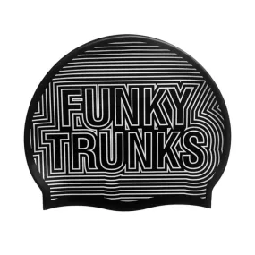 Funky Silicone Swim Cap-Silver Lines