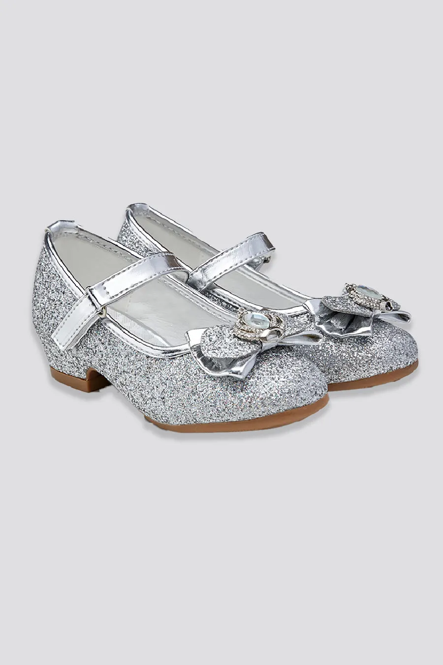 Girls Crown Glitter Mary Jane Dress Shoes