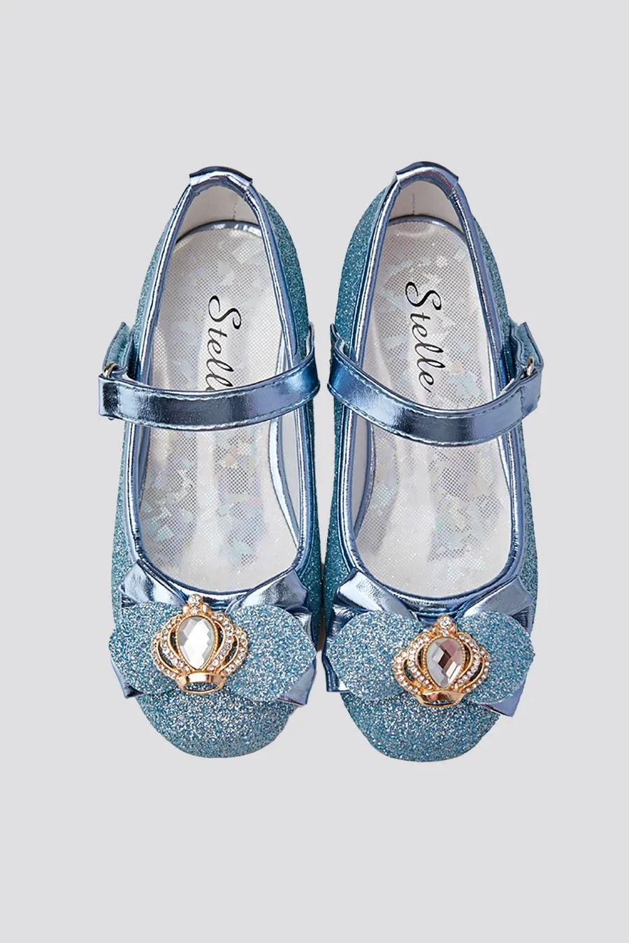 Girls Crown Glitter Mary Jane Dress Shoes