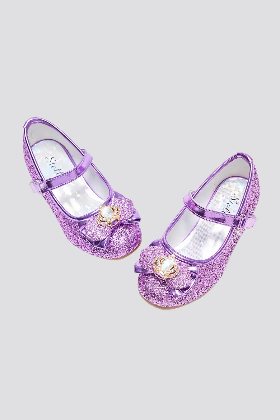 Girls Crown Glitter Mary Jane Dress Shoes