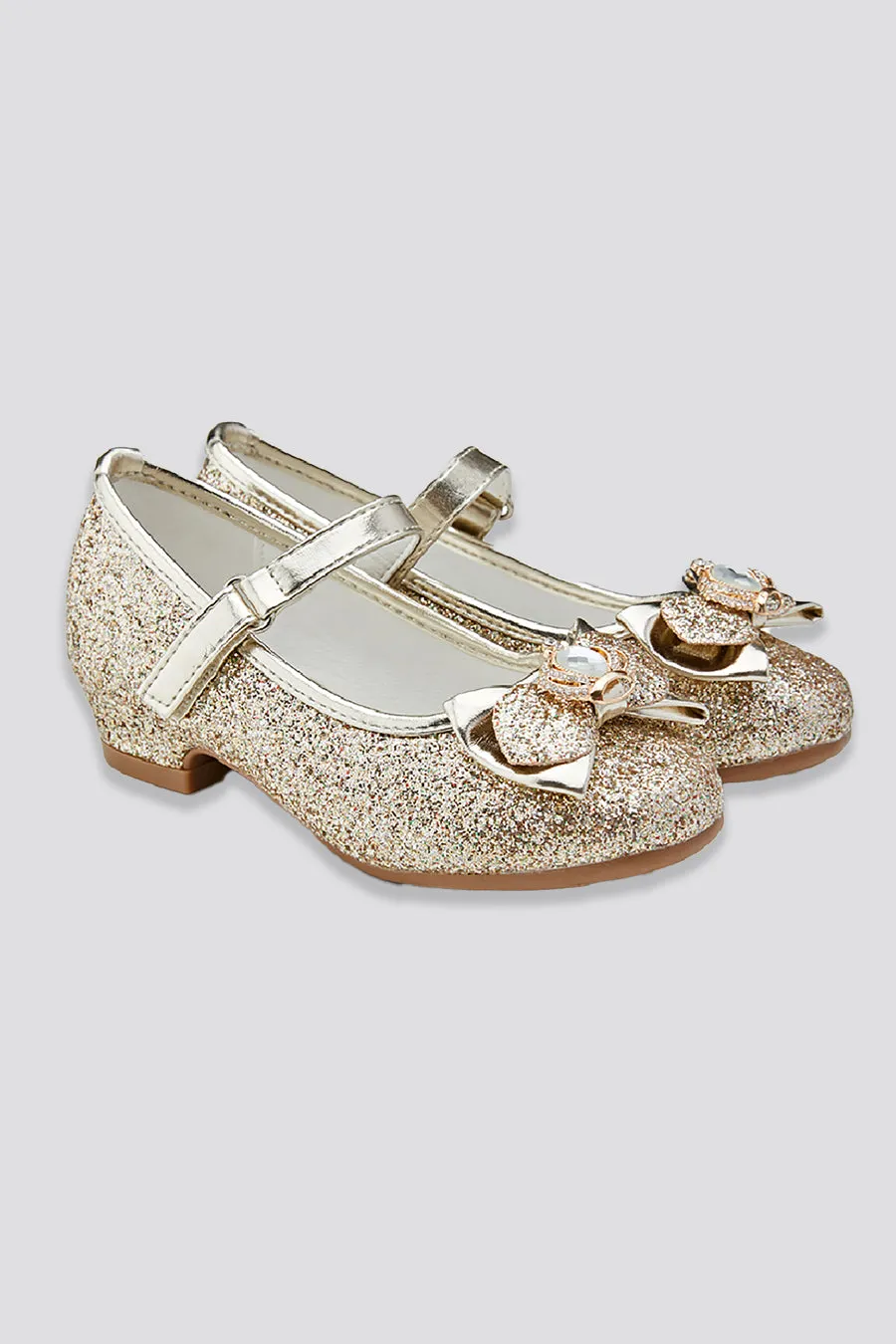 Girls Crown Glitter Mary Jane Dress Shoes