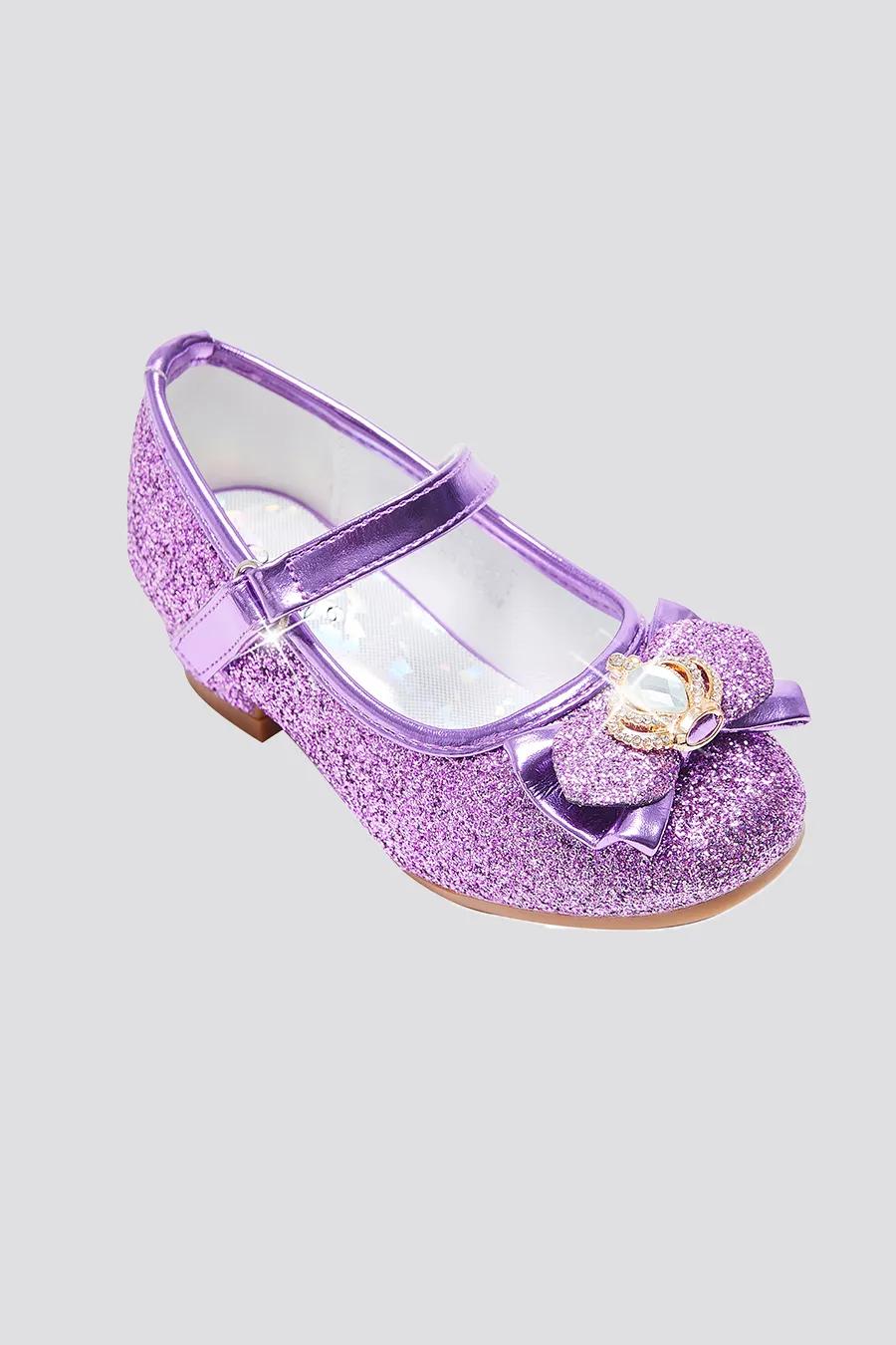 Girls Crown Glitter Mary Jane Dress Shoes