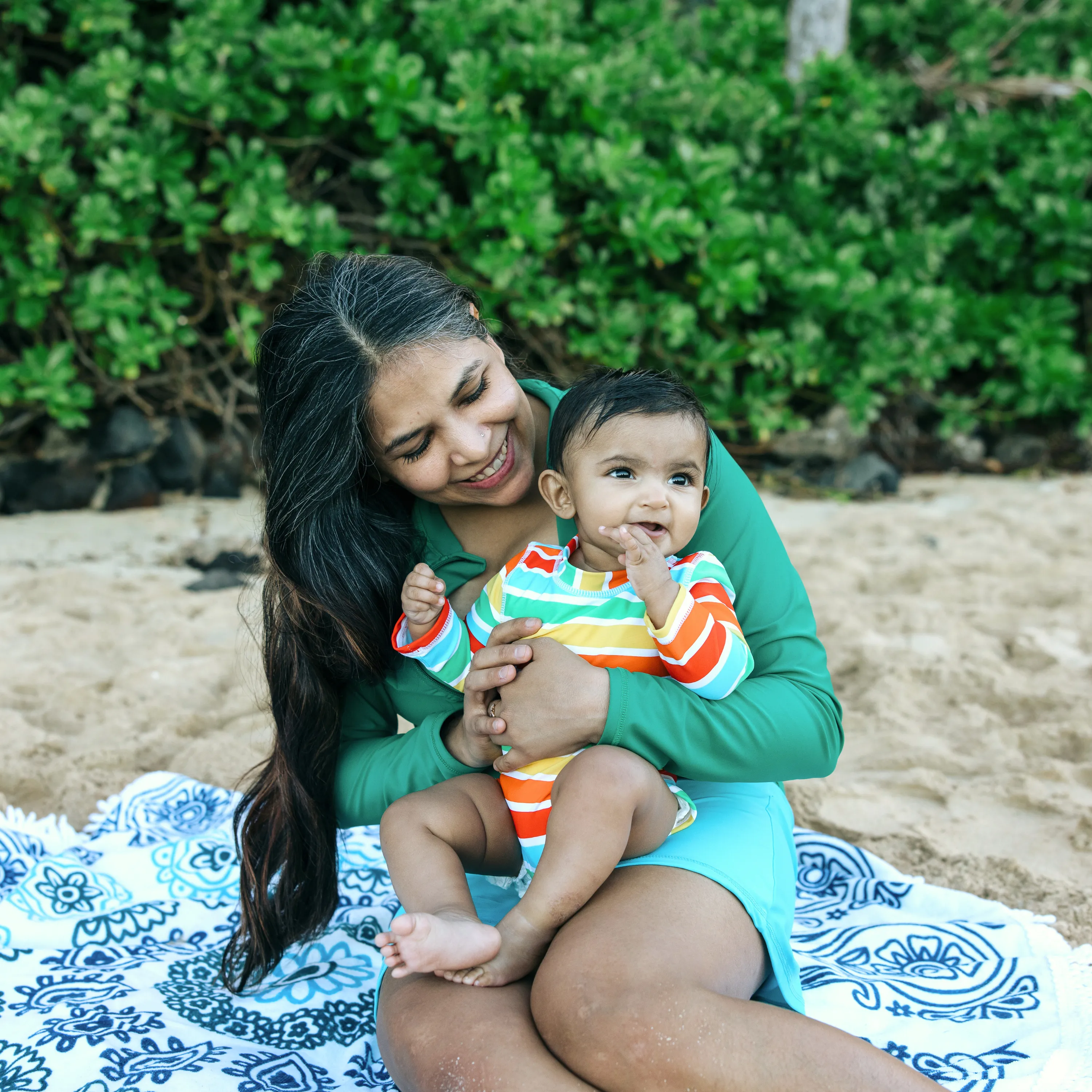 Girls Long Sleeve Surf Suit (One Piece Bodysuit) | "Rainbow"