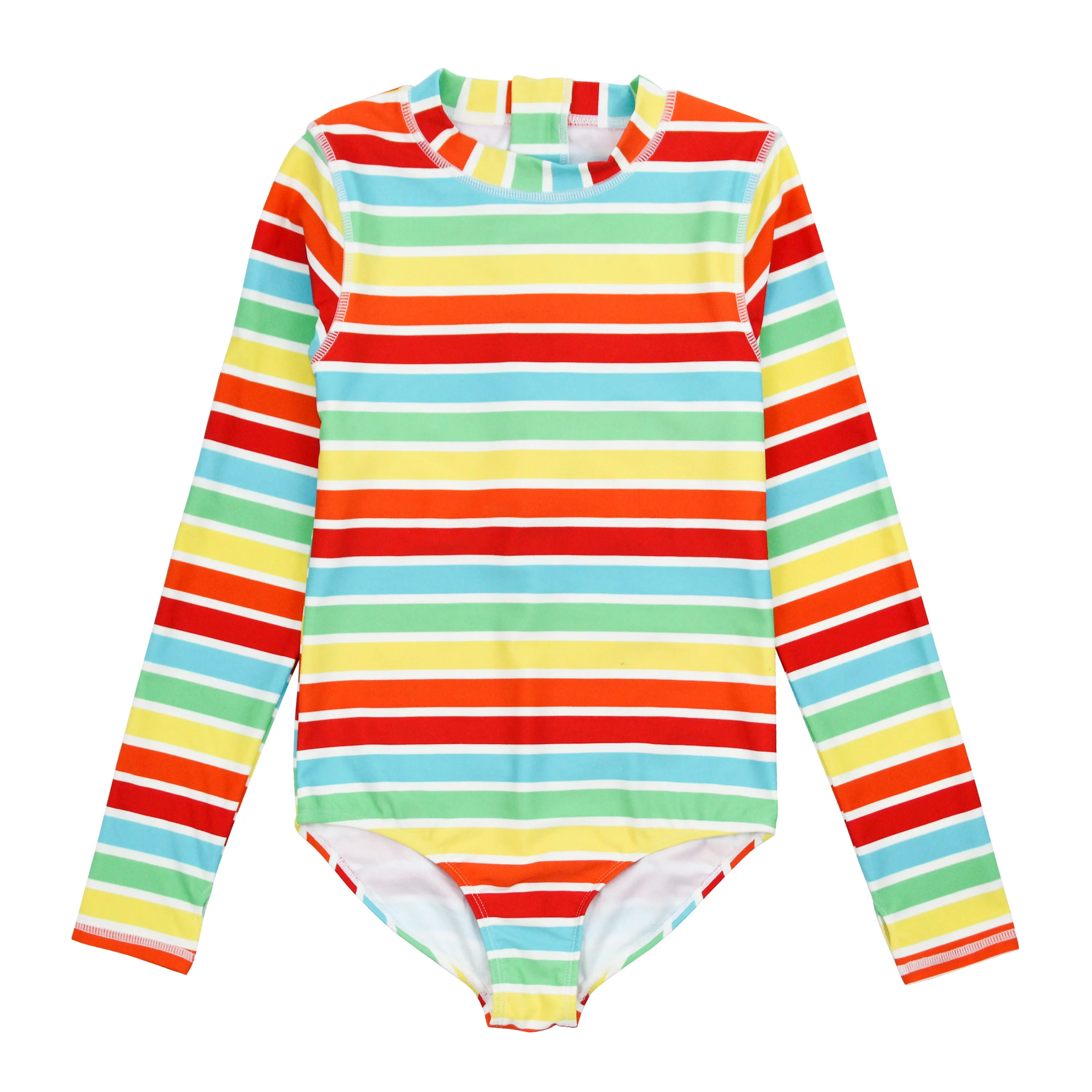 Girls Long Sleeve Surf Suit (One Piece Bodysuit) | "Rainbow"