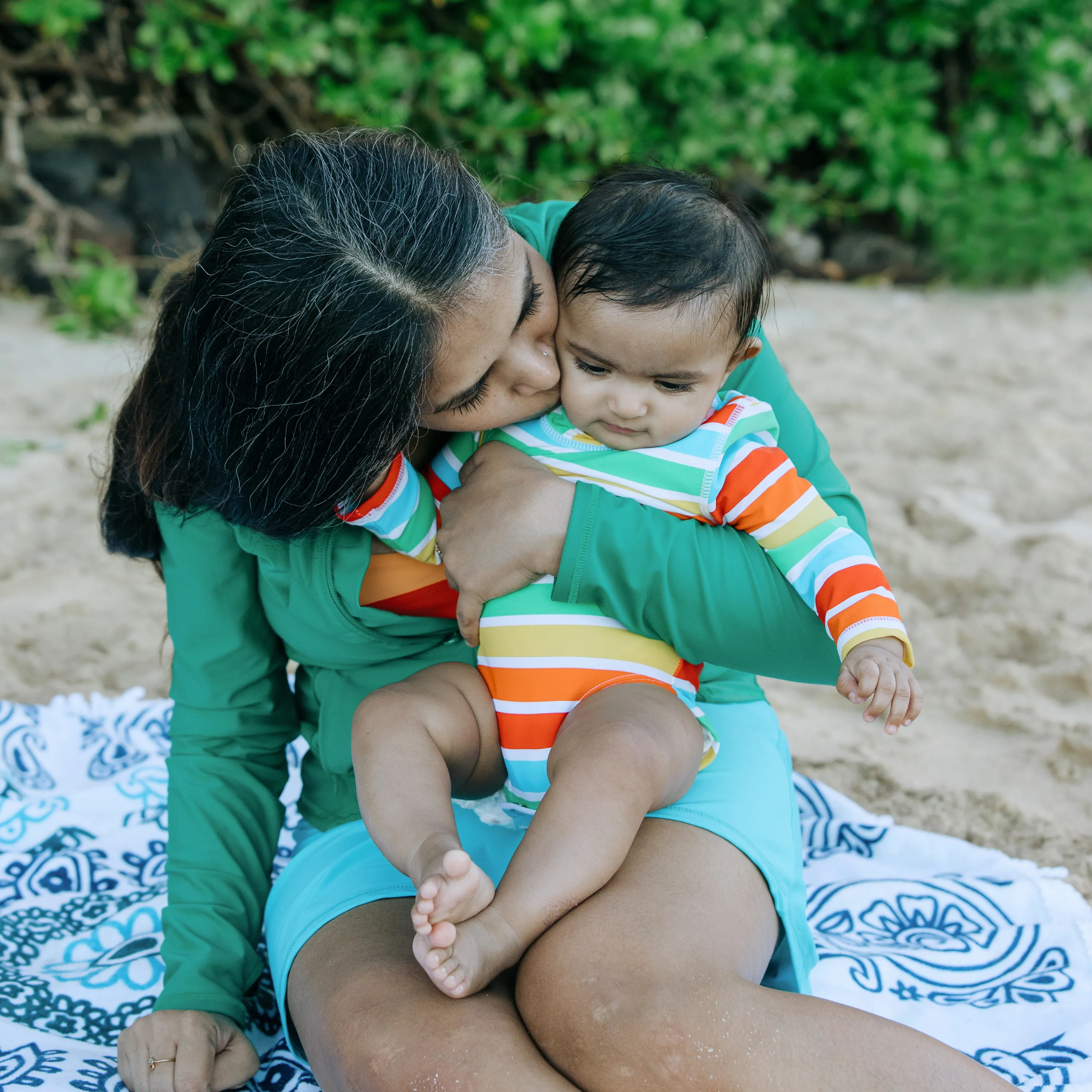 Girls Long Sleeve Surf Suit (One Piece Bodysuit) | "Rainbow"