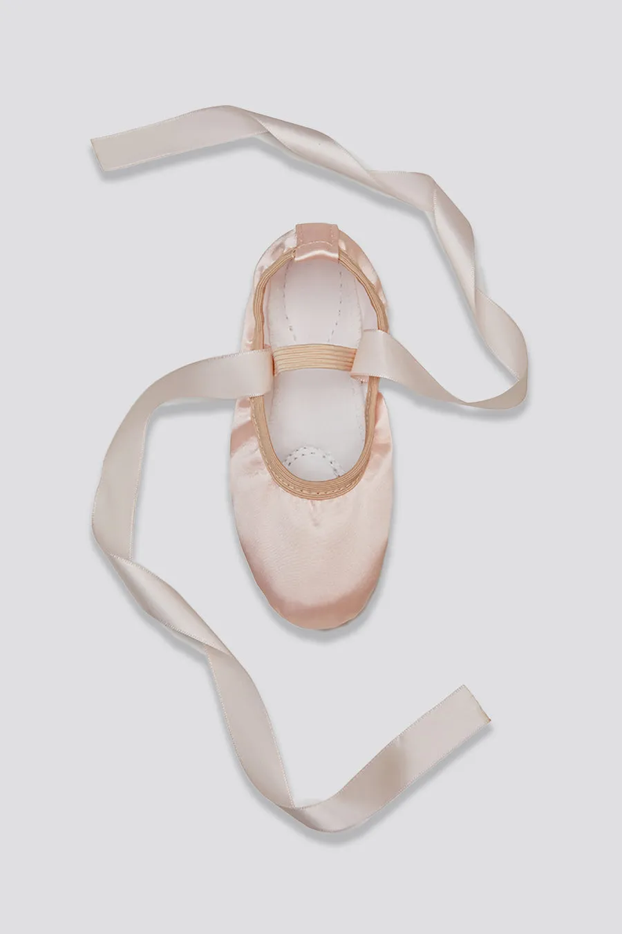 Girl's Satin Ballet Shoes with Ribbon