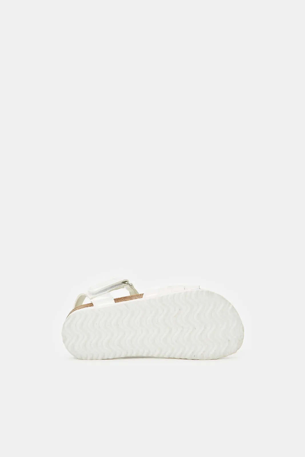 Girls White Embellished Cork Sandal