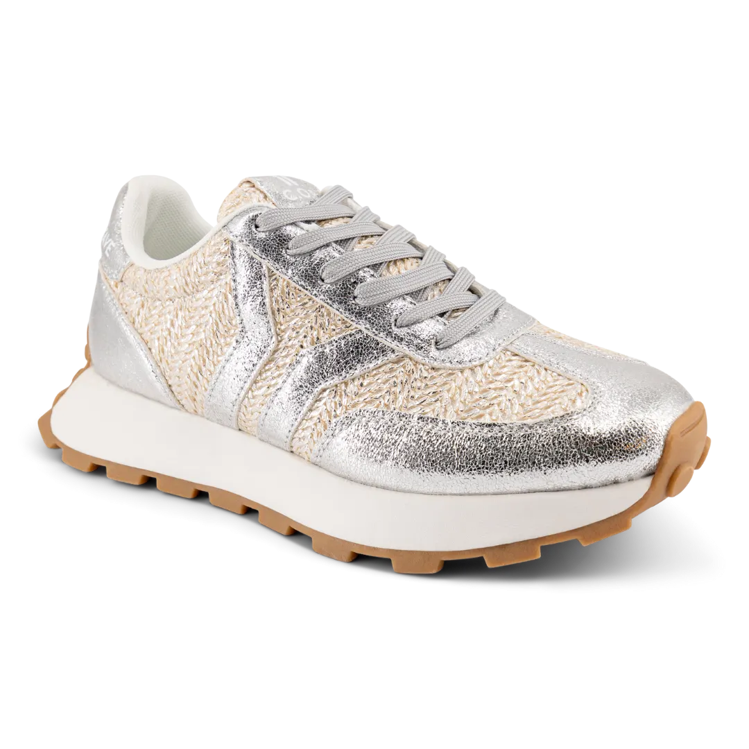 Hope Womens Sneaker in silver with silver wing