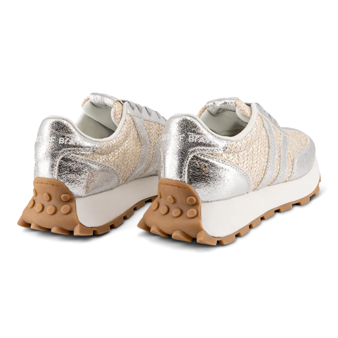 Hope Womens Sneaker in silver with silver wing