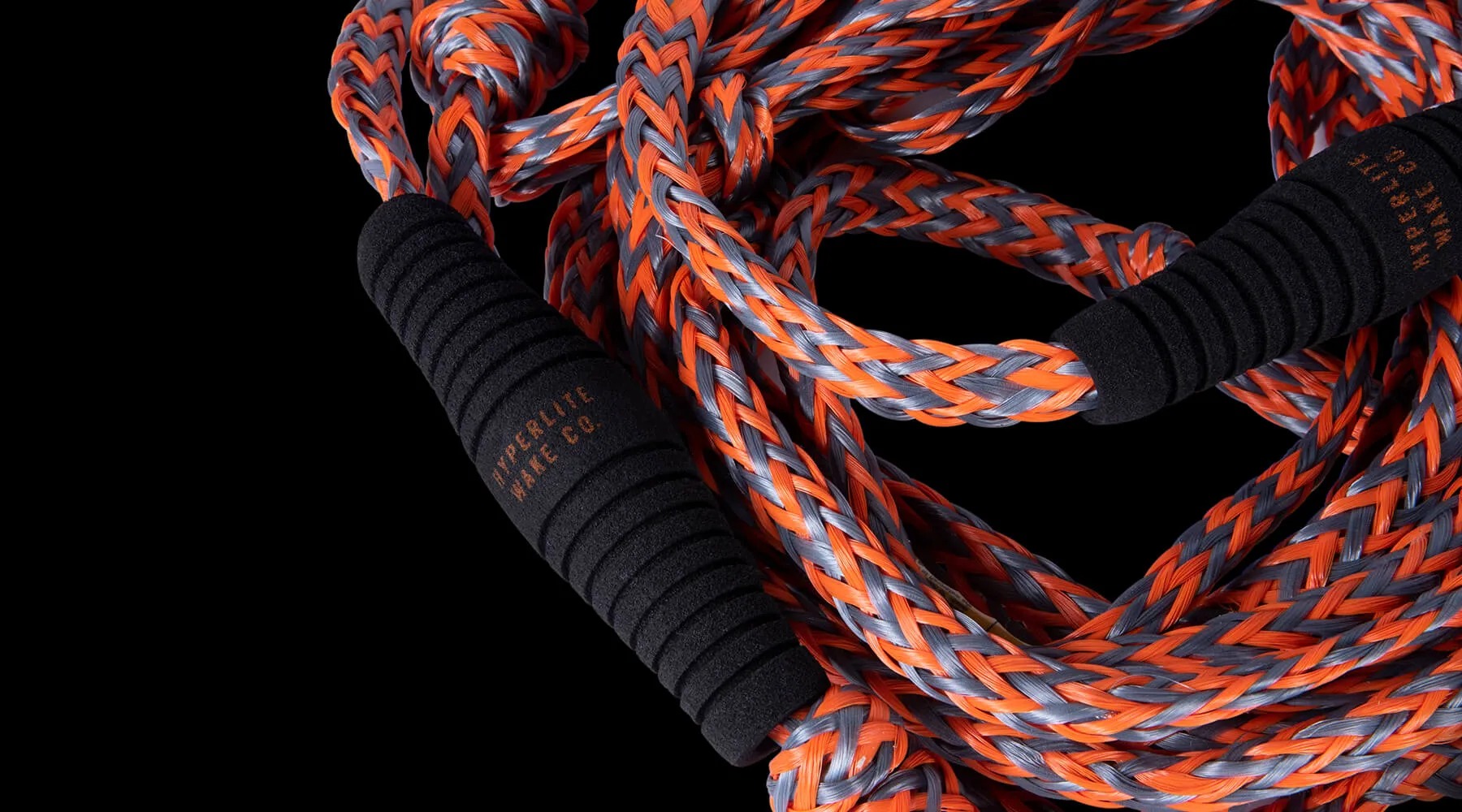 Hyperlite 25' Pro Surf Rope w/ Handle - Black/Orange