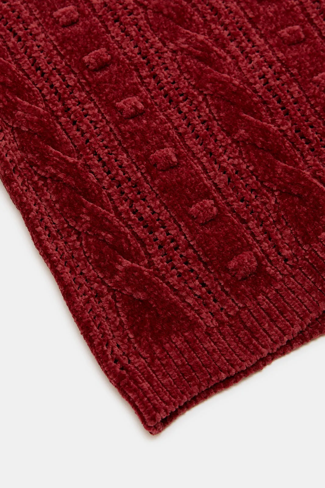 Infant Girls Burgundy Knitted Pullover