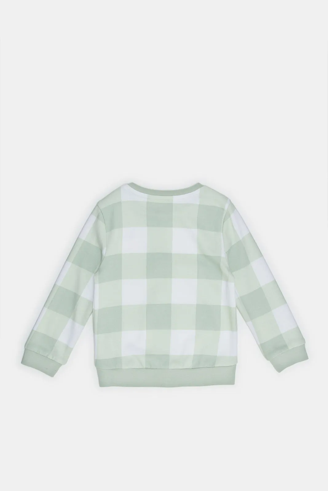 Infant Girls Green Checkered Sweatshirt