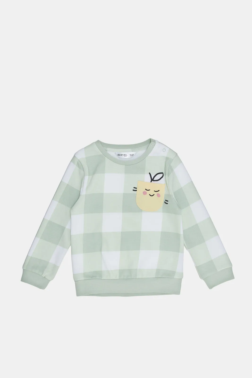 Infant Girls Green Checkered Sweatshirt