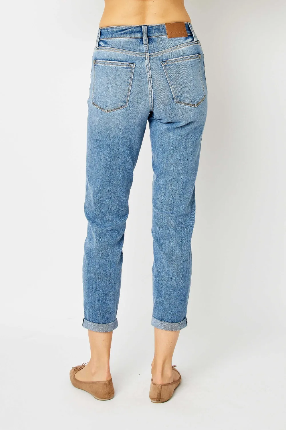 Just BE. Judy Blue Cuffed Hem Low Waist Slim Jeans