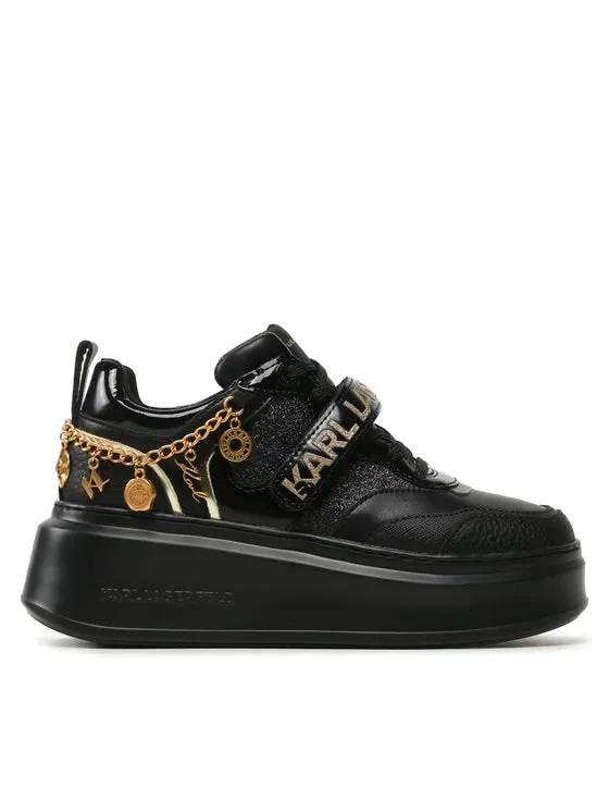 KARL LAGERFELD ANAKAPRI KARL CHARMS LO LACE TRAINERS IN BLACK