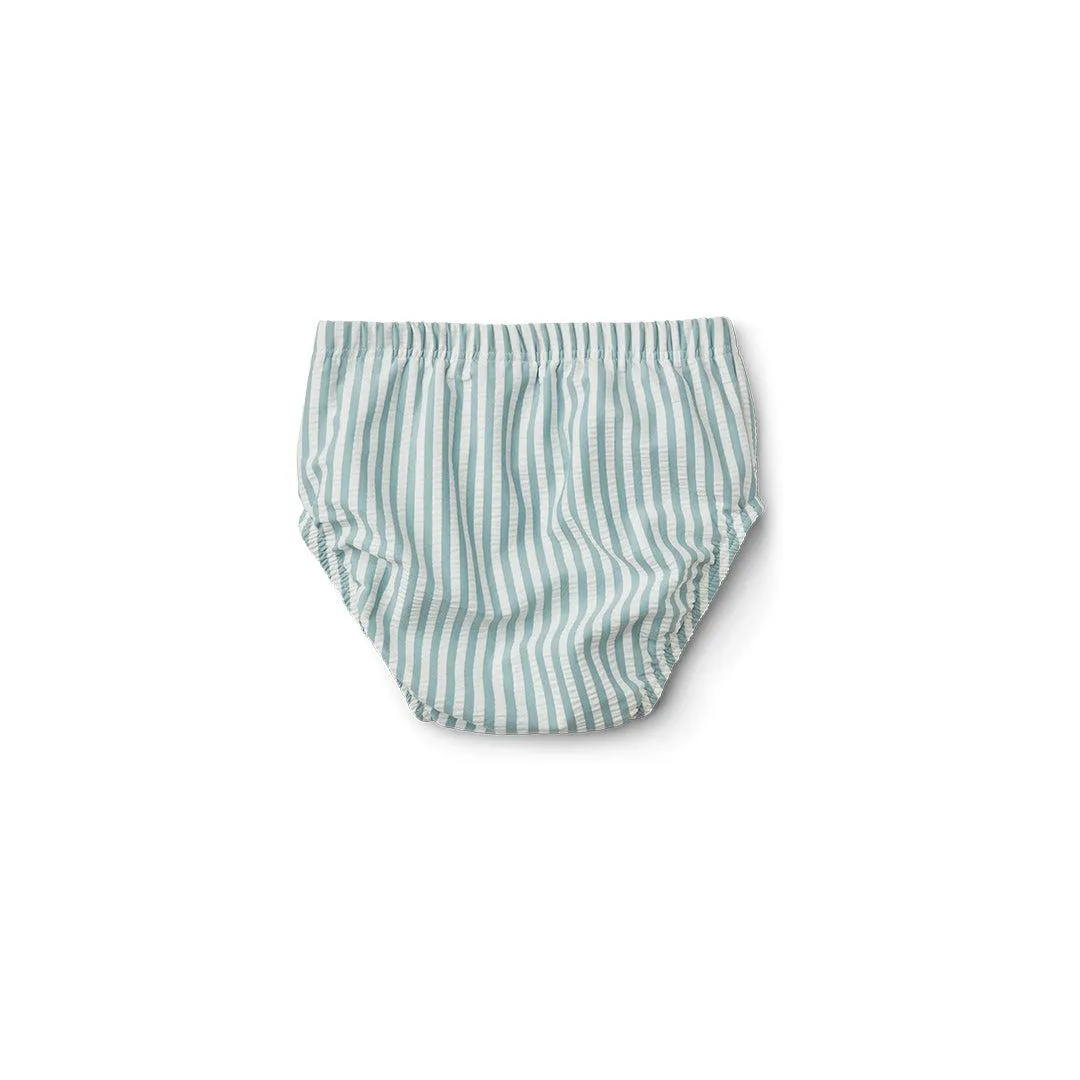 Liewood Anthony Seersucker Baby Swim Pants - Sea Blue/White - Stripe