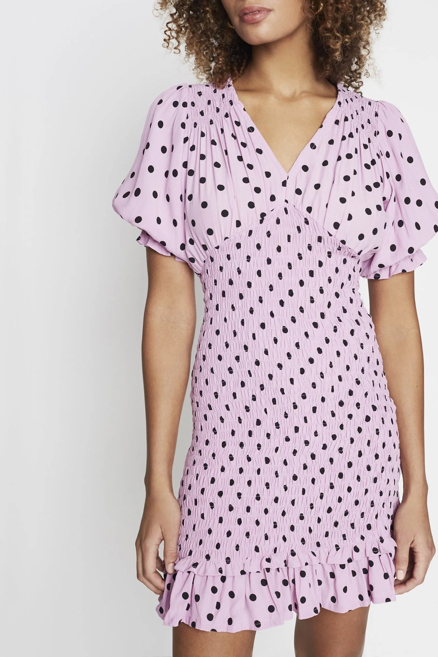 Lilac Sylve Dot Margherita Mini Dress