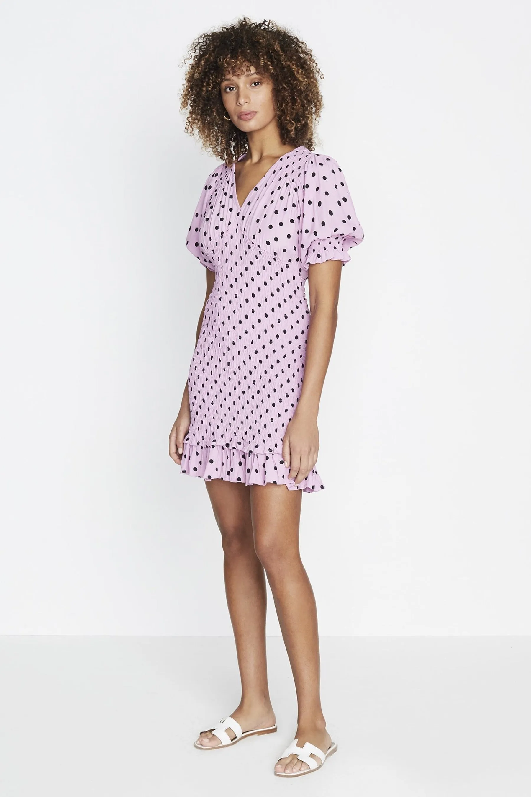 Lilac Sylve Dot Margherita Mini Dress