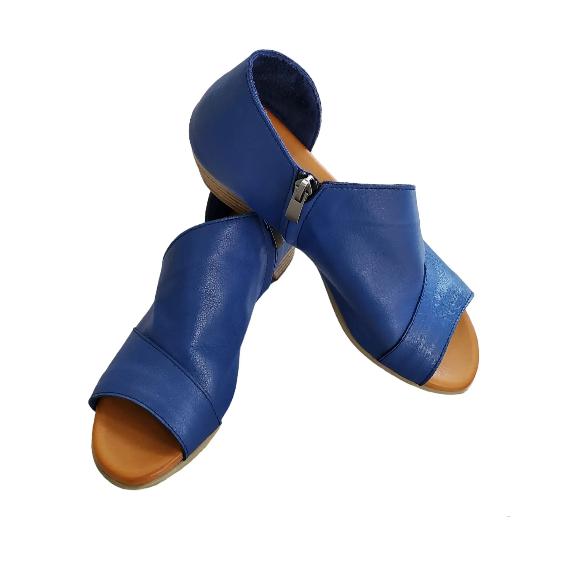 OPEN TOE SIDE DESIGN BLUE SANDAL