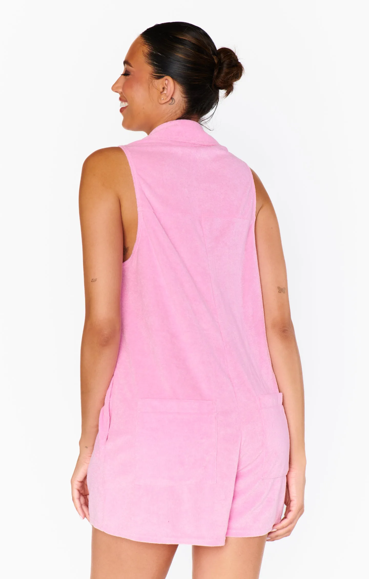 Reno Romper ~ Bubblegum Pink Terry