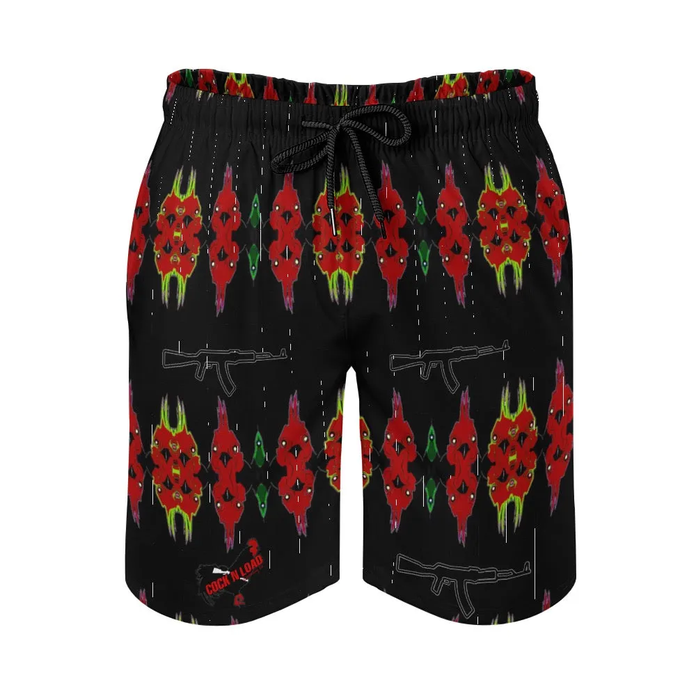 #rr1 Cocknload Rooster Men's casual beach shorts