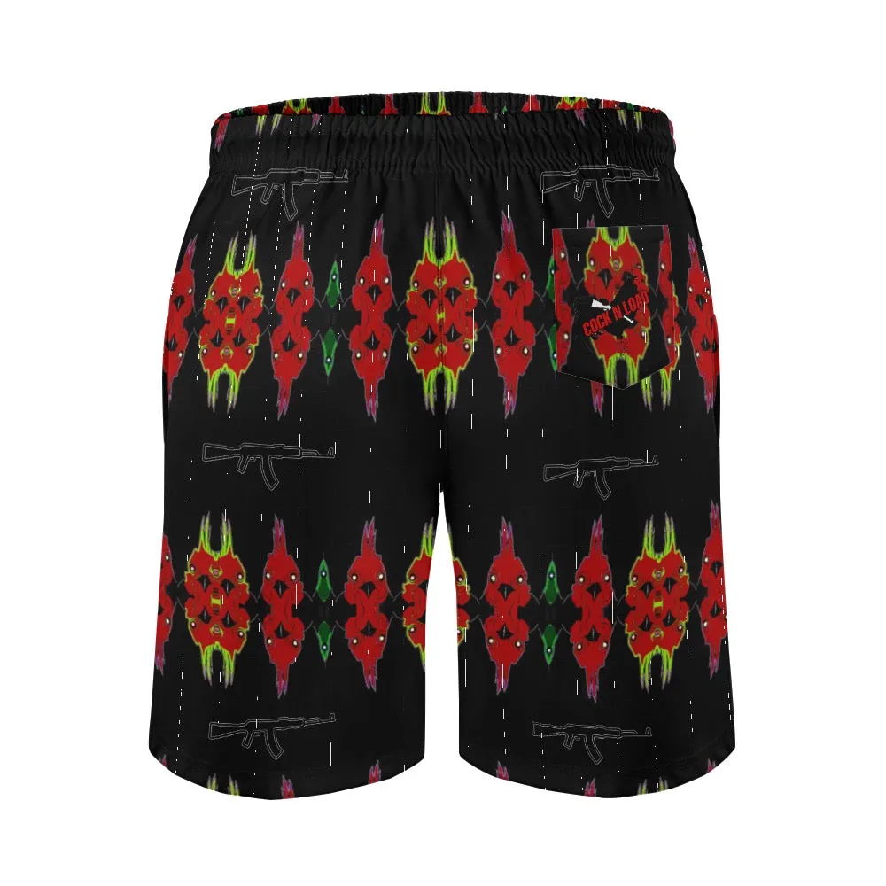 #rr1 Cocknload Rooster Men's casual beach shorts