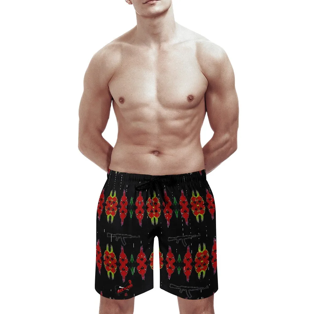 #rr1 Cocknload Rooster Men's casual beach shorts