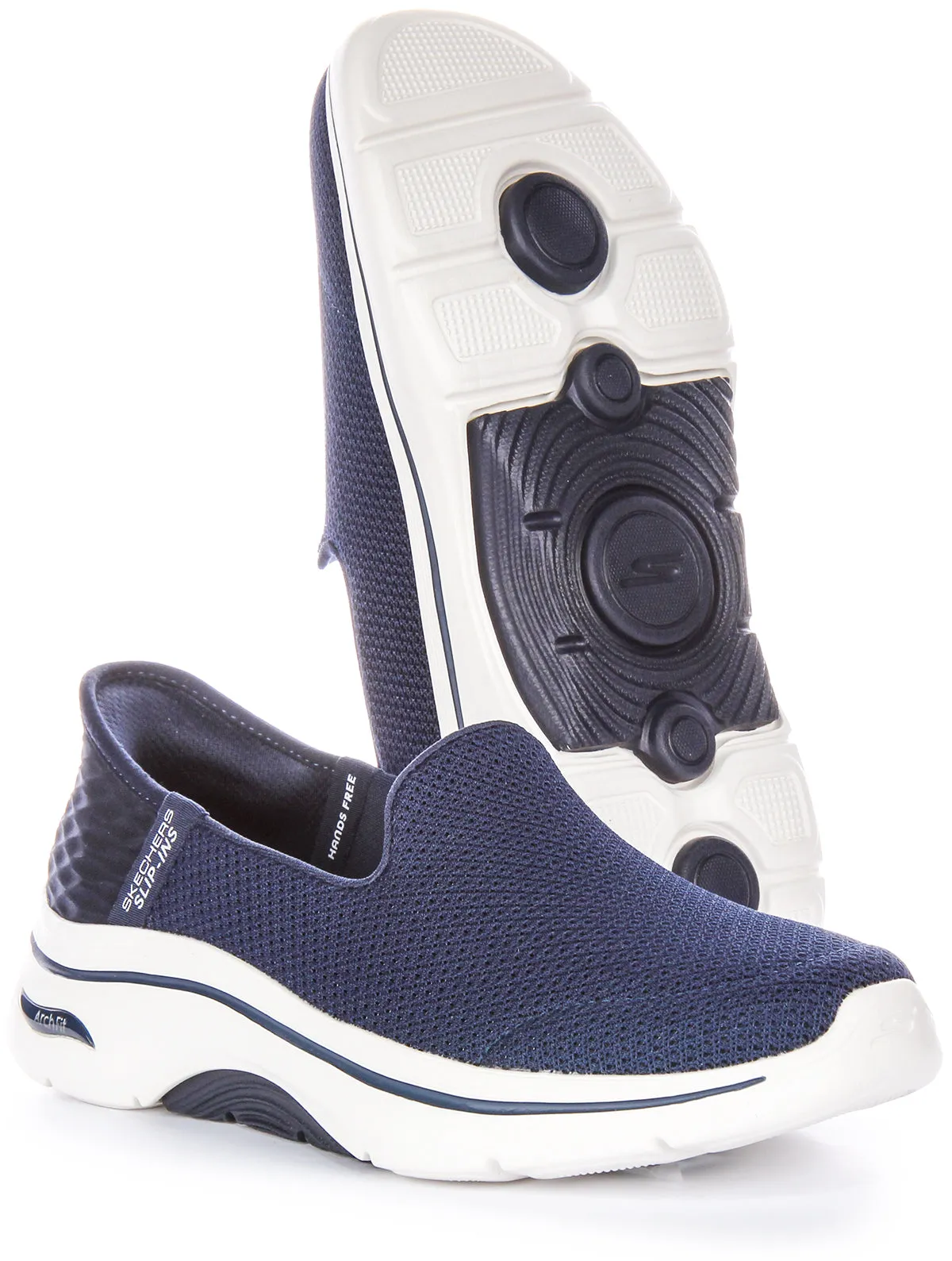 Skechers Go Walk Arch Fit In Navy White For Women