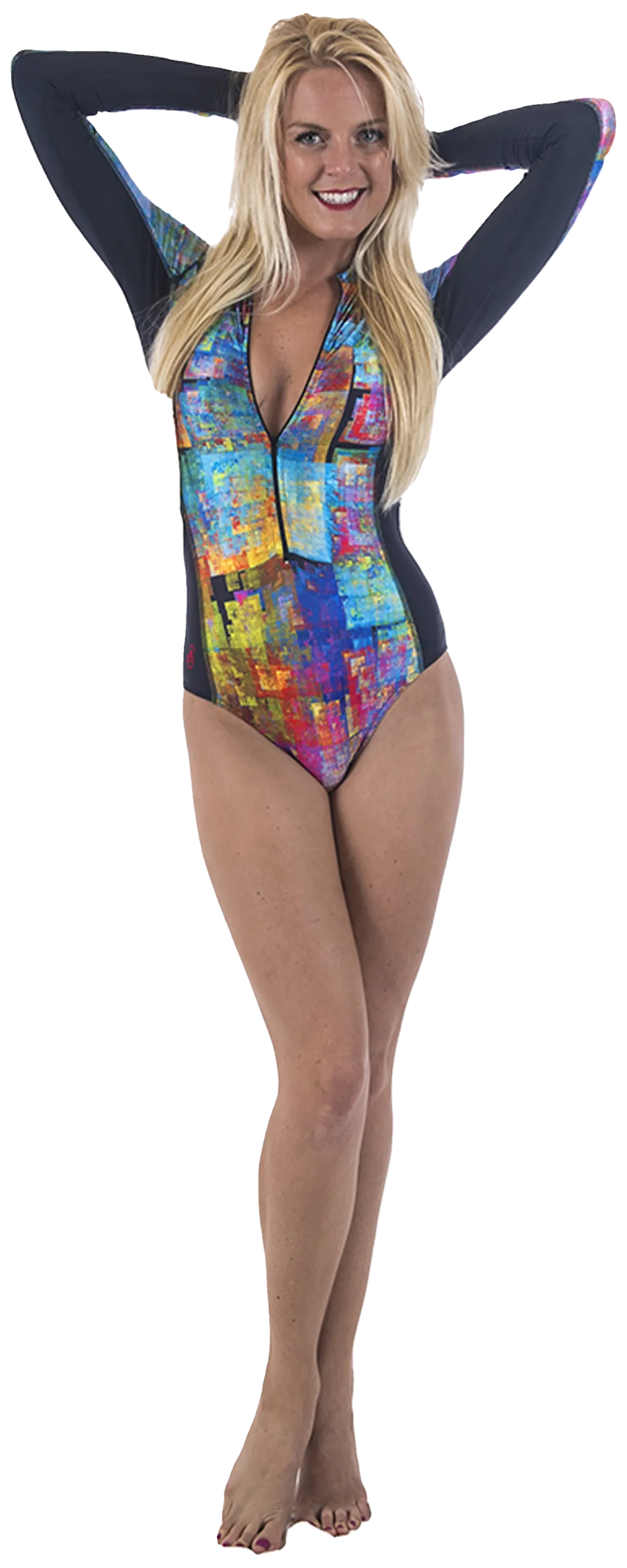 SlipIns Sun Protective Swimsuit Pixelated