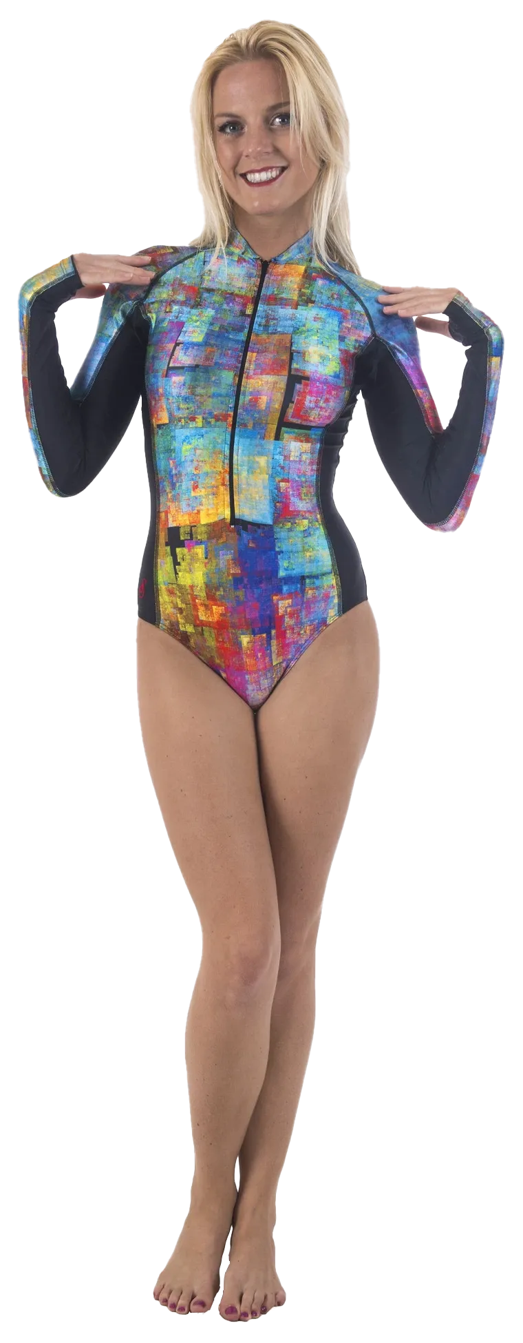 SlipIns Sun Protective Swimsuit Pixelated