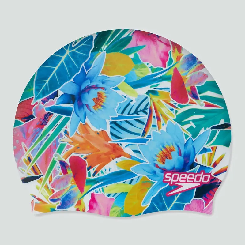 Speedo - Adult Digital Printed Cap - Blue/Green