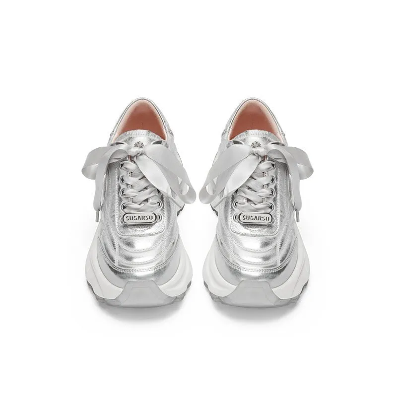 Sports Style De Training Thick Sole Shoes Silvery