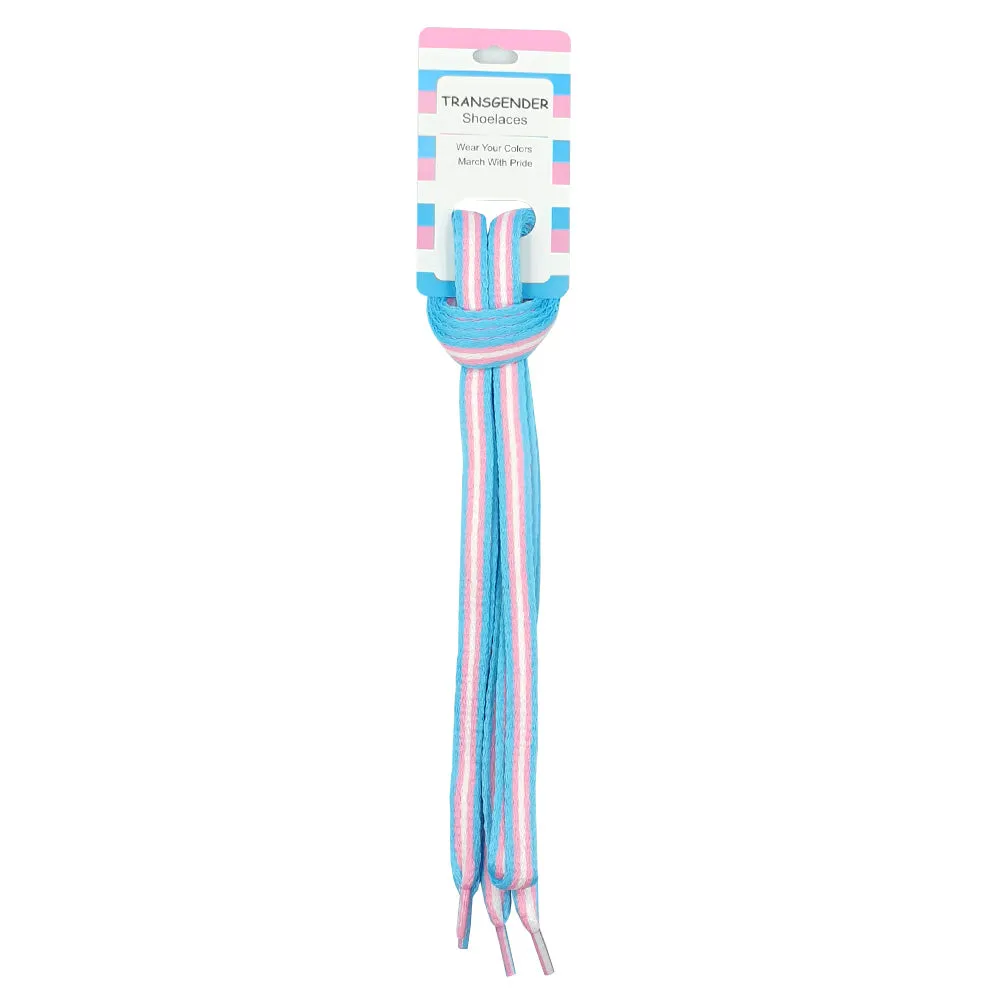 Transgender Pride Flag Colours Shoelaces Premium