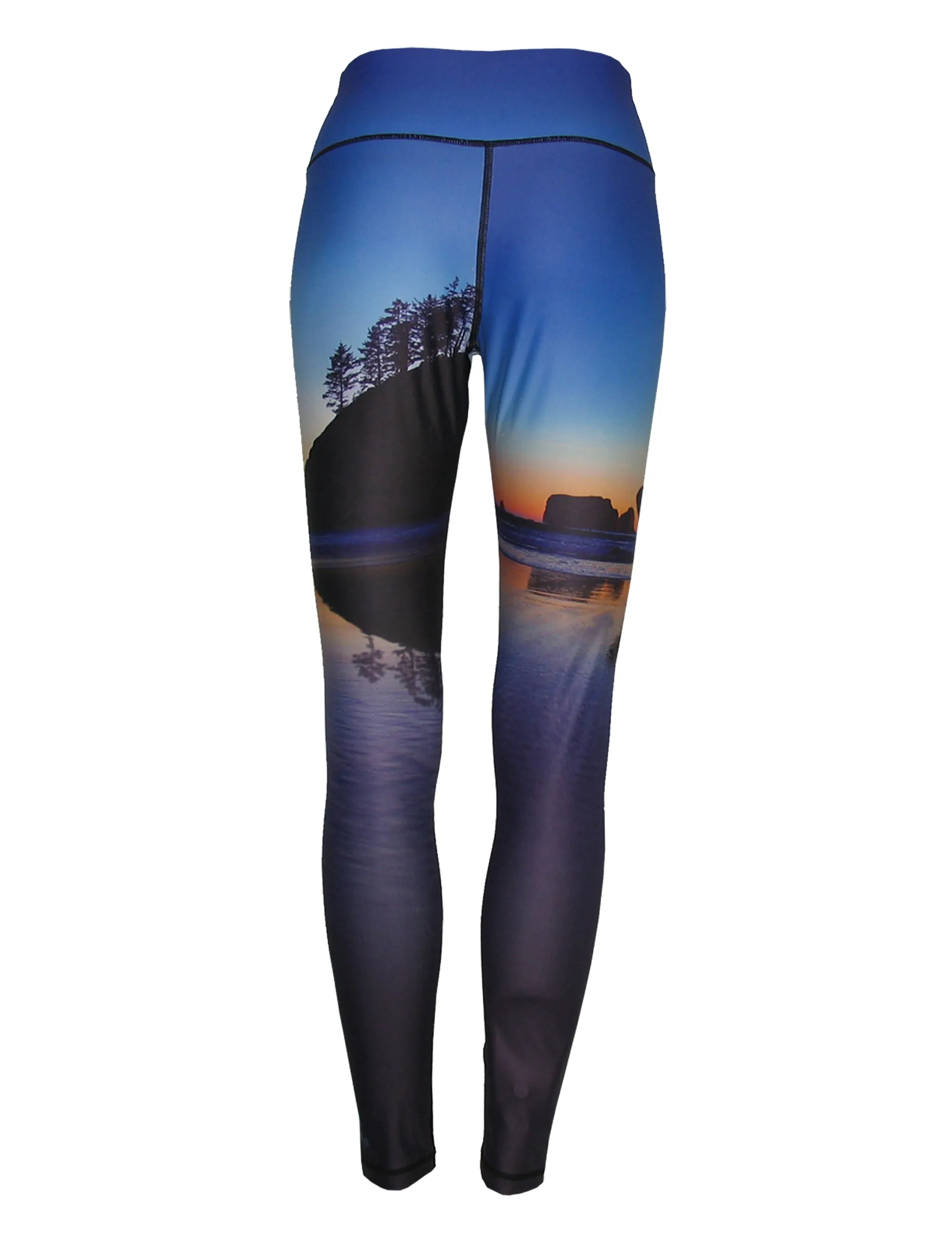 Two Surfers Ocean Print Patterned All Sport Leggings