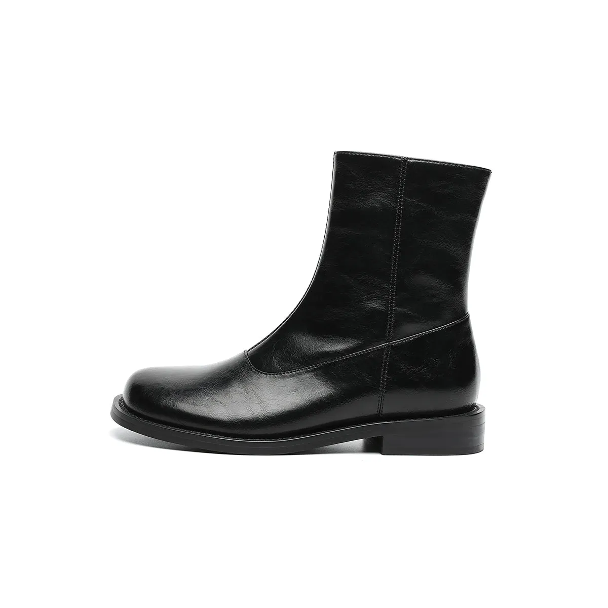 Versatile Flat Fleece-Lined Martin Mid-Calf Boots