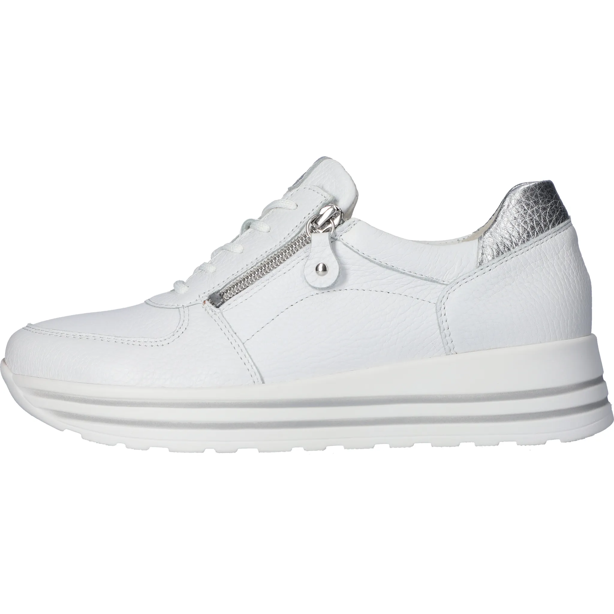 Waldlaufer H-Lana Womens Trainer - White/Silver